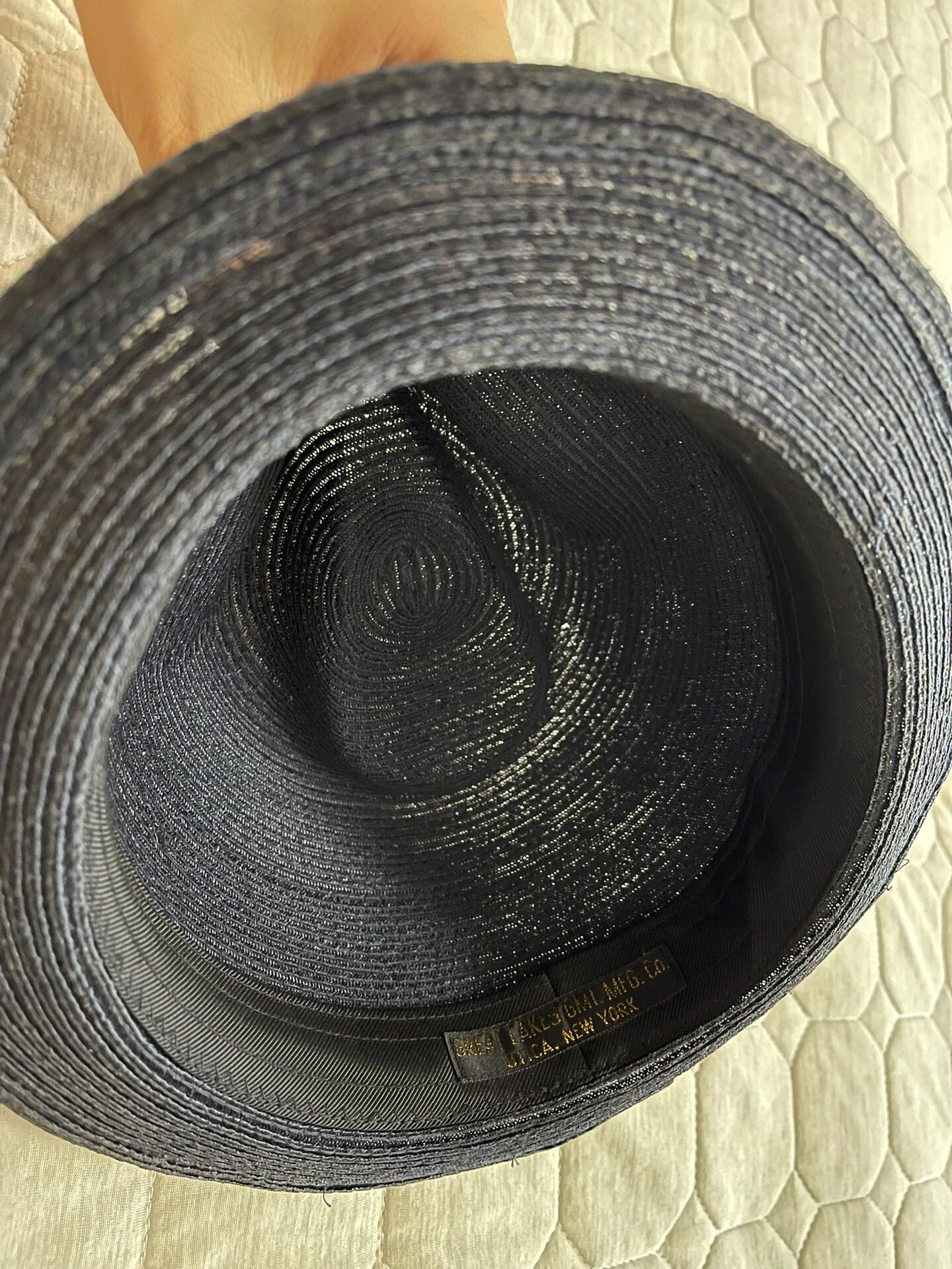 Freewheelers stylish navy blue woven straw hat Size ONE SIZE - 7 Thumbnail