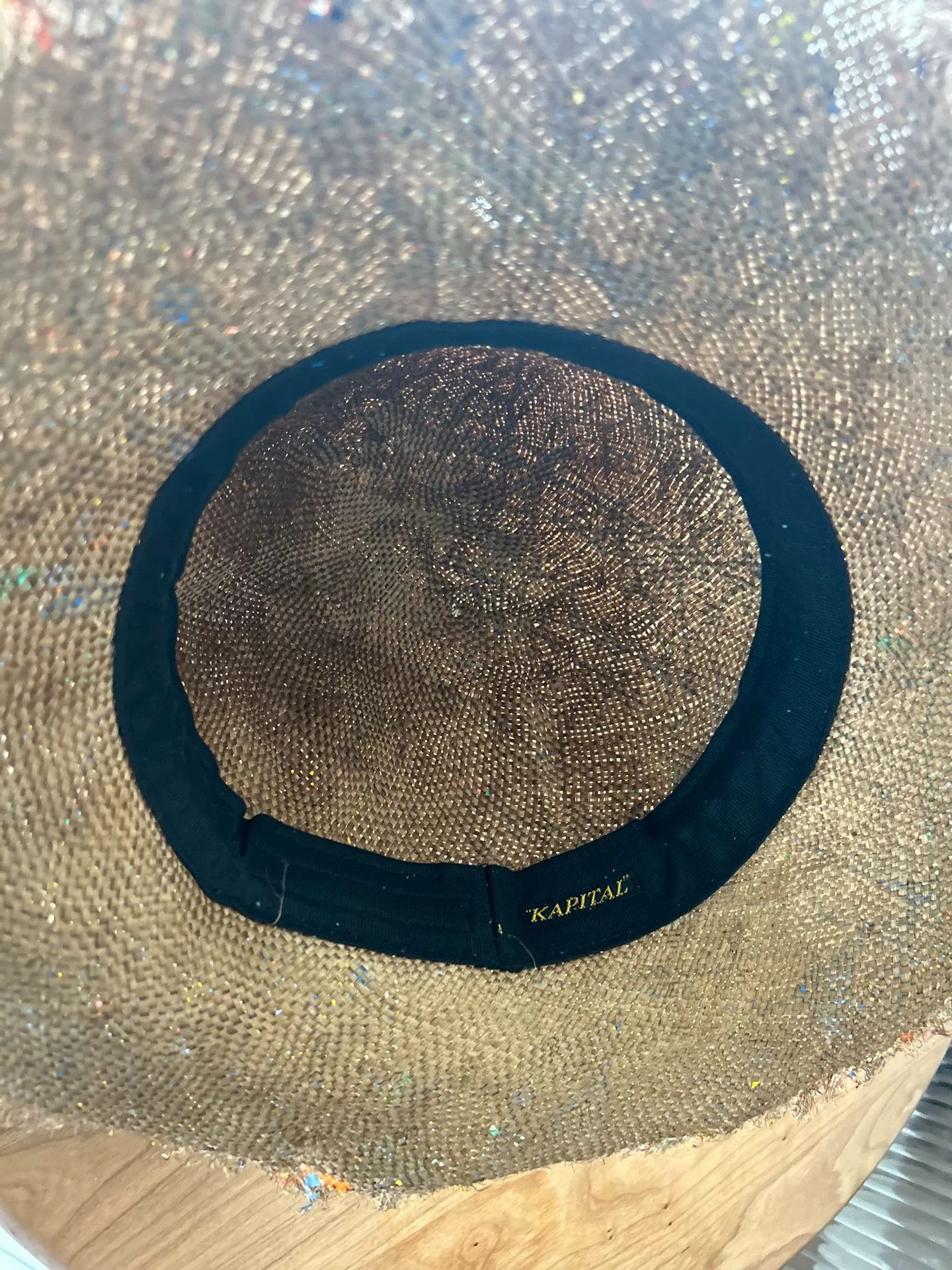 Kapital colorful artistic straw hat for kids Size ONE SIZE - 5 Thumbnail