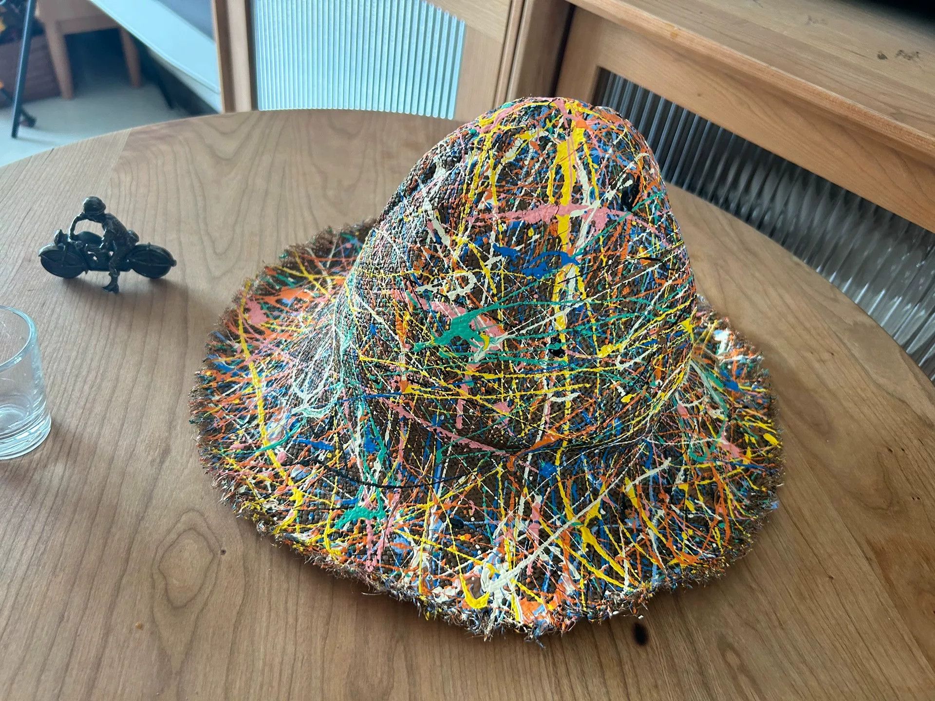 Kapital colorful artistic straw hat for kids Size ONE SIZE - 8 Thumbnail