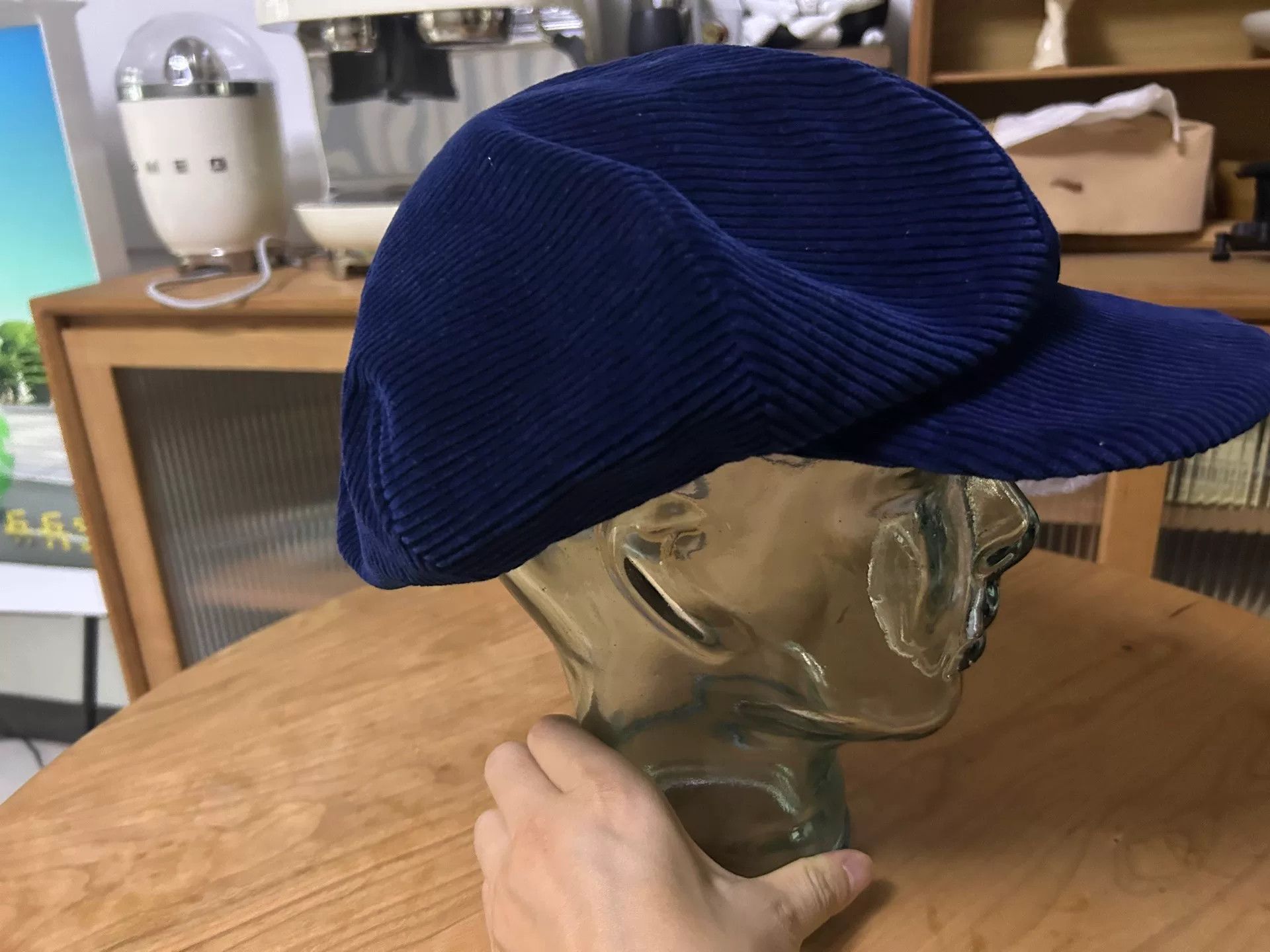 Porter Classic blue corduroy baker boy hat Size ONE SIZE - 2 Thumbnail