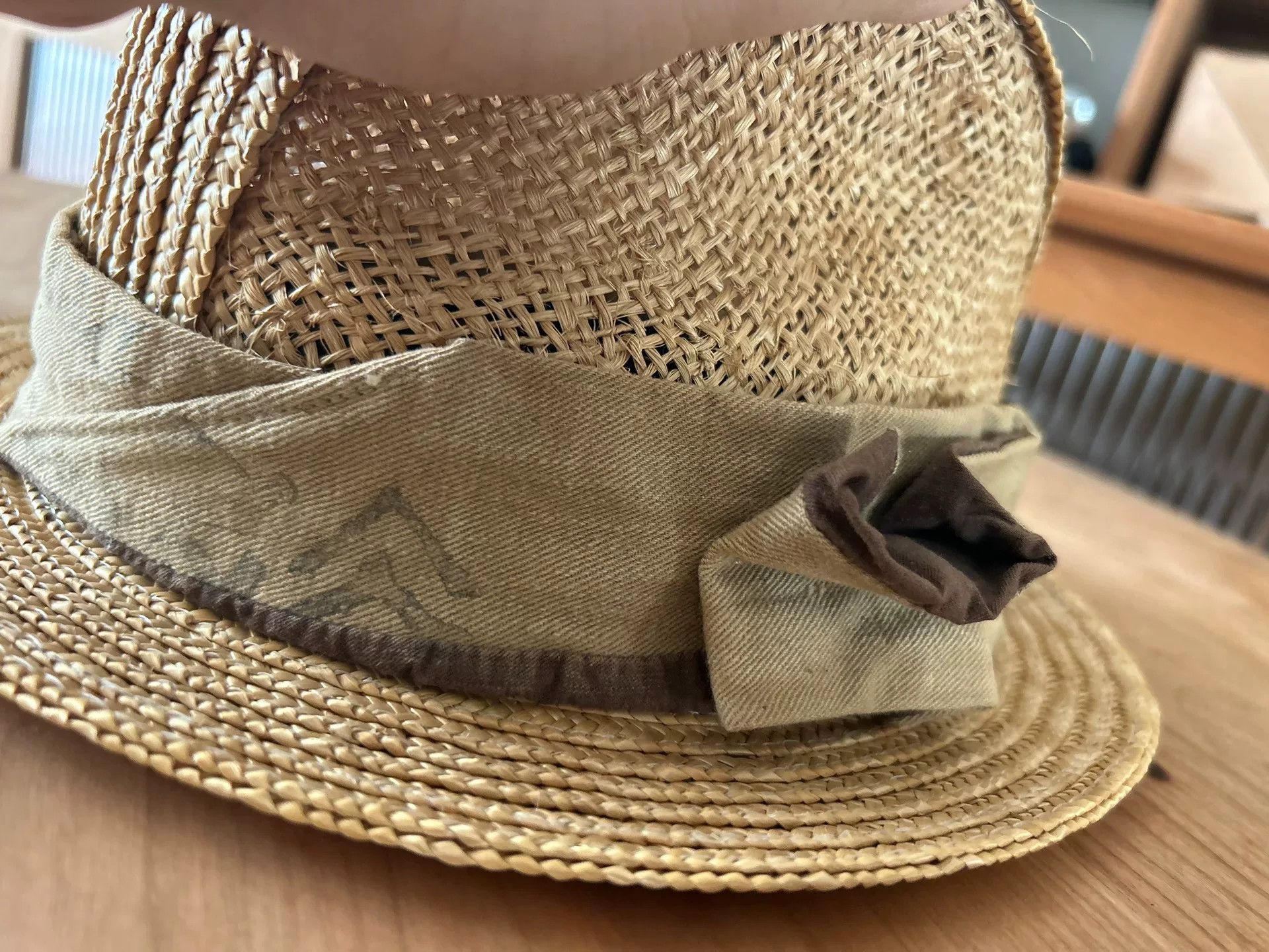 Kapital stylish woven straw hat with ribbon Size ONE SIZE - 5 Thumbnail