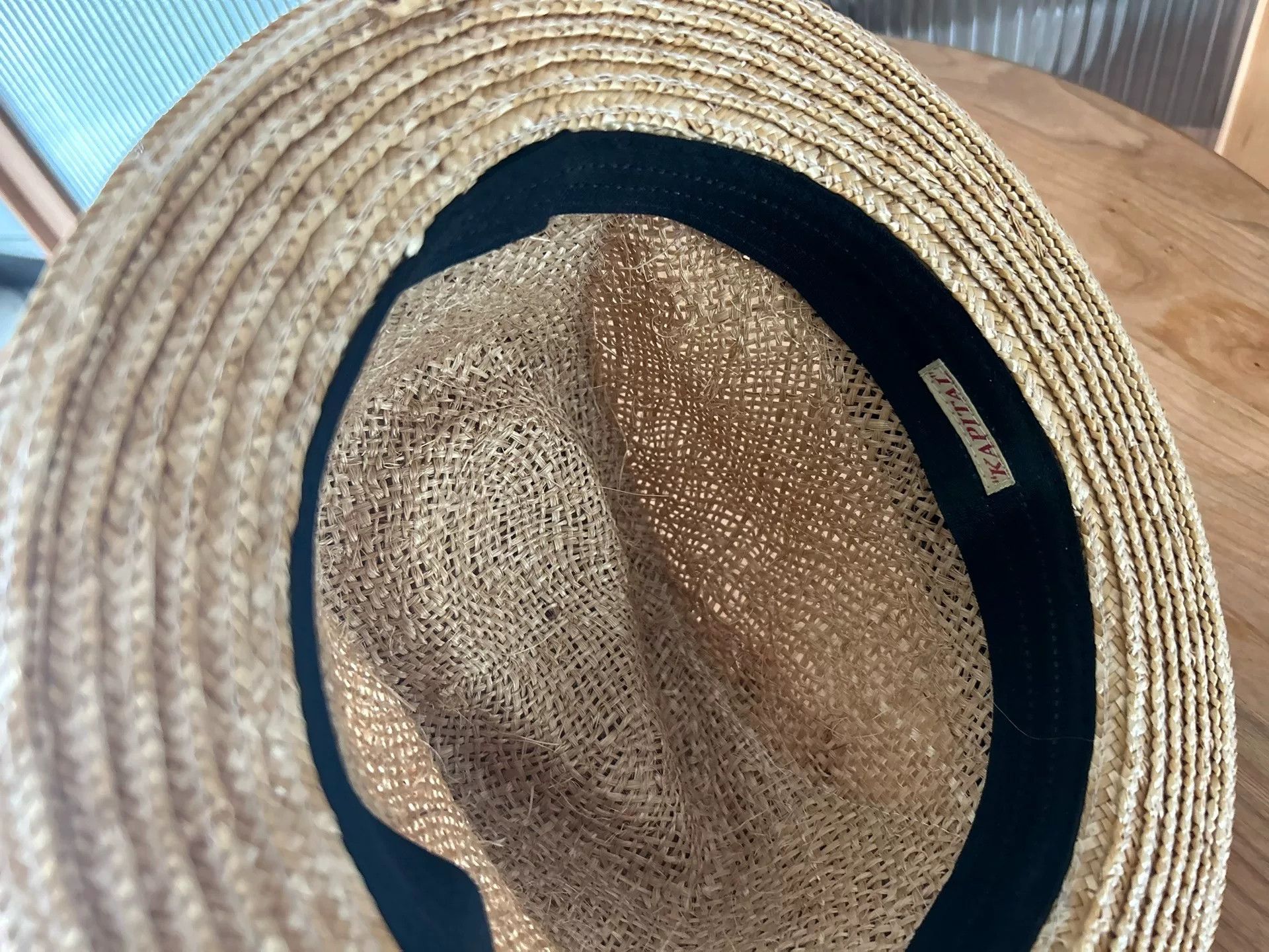 Kapital stylish woven straw hat with ribbon Size ONE SIZE - 6 Thumbnail