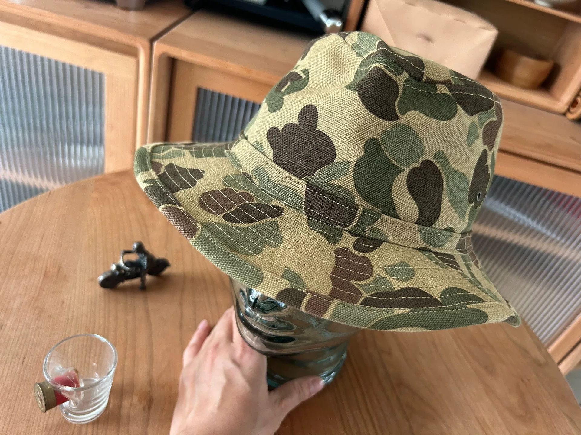 Freewheelers camo pattern wide-brim bucket hat Size ONE SIZE - 2 Thumbnail