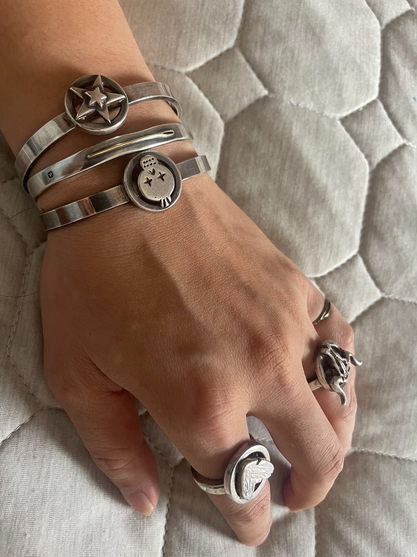 Porter Classic silver rings and bangles set Size ONE SIZE - 2 Thumbnail