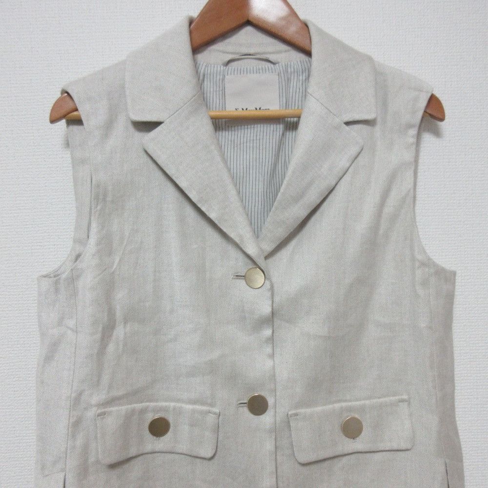 Max Mara MaxMara S Max Mara Caroline Linen Vest Plant-based Tops DUTY FREE for USA Size ONE SIZE - 4 Thumbnail