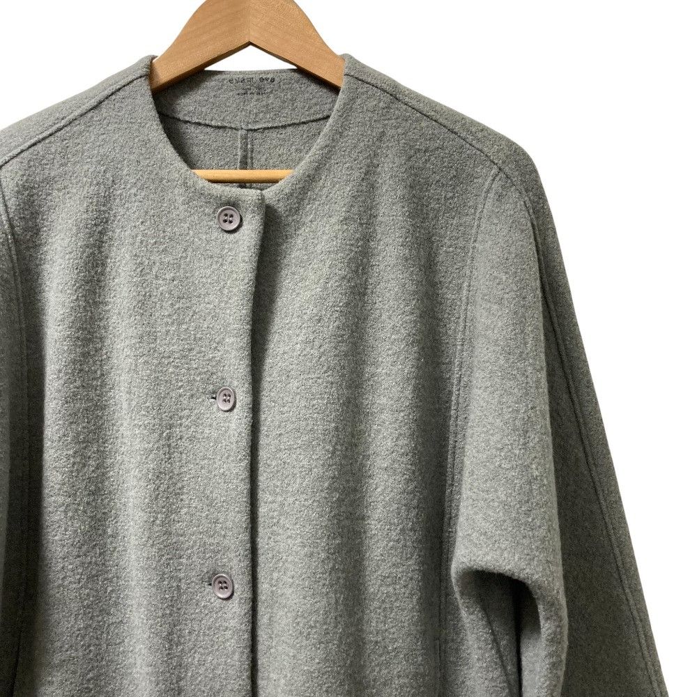 Other Other evam eva Wool Collarless Coat Leather Outerwear DUTY FREE for USA Size ONE SIZE - 2 Thumbnail