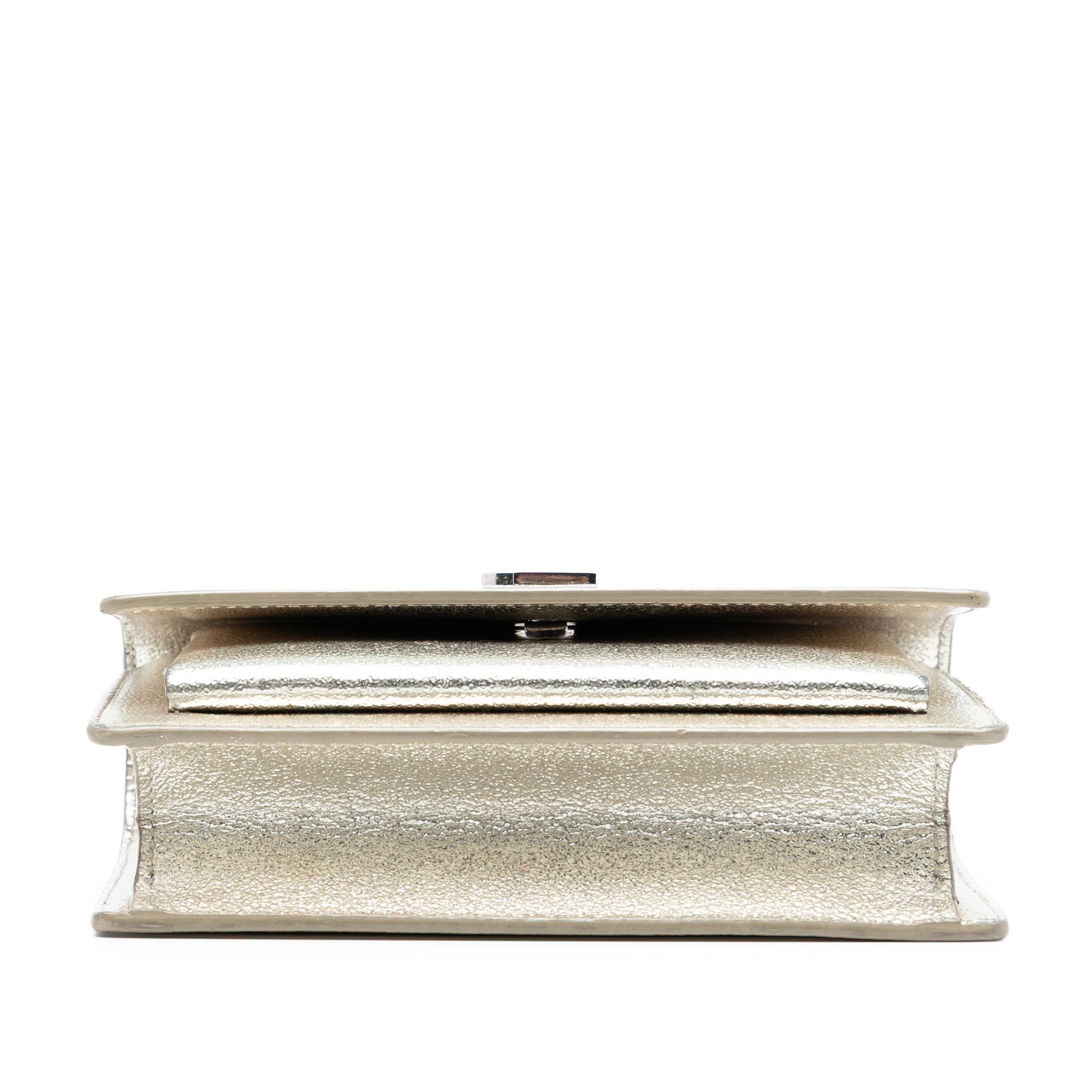 Yves Saint Laurent Mini Metallic Calfskin Monogram Sunset Wallet on Chain