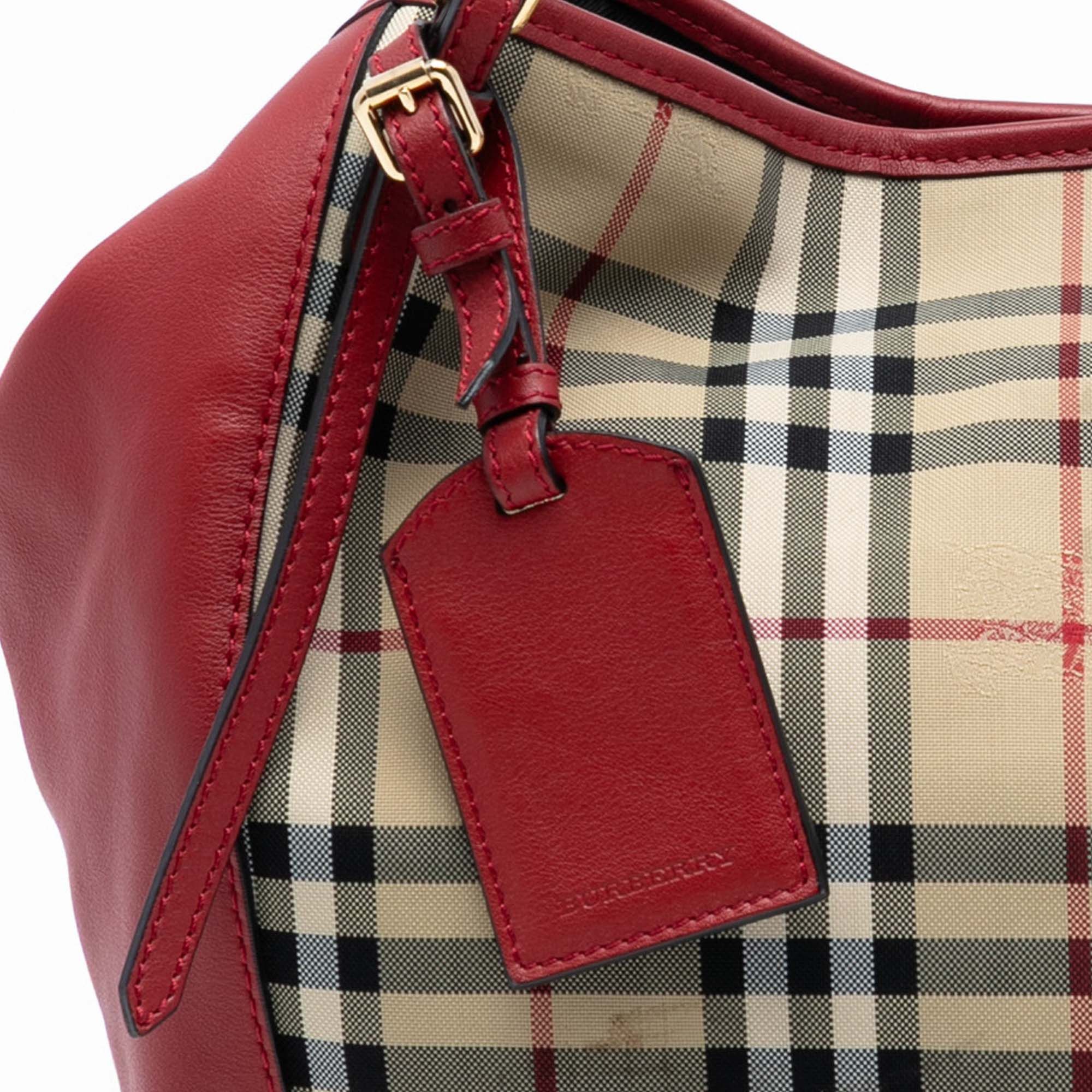 Burberry Burberry Small Haymarket Check Canvas and Leather Canterbury Tote Size ONE SIZE - 7 Thumbnail