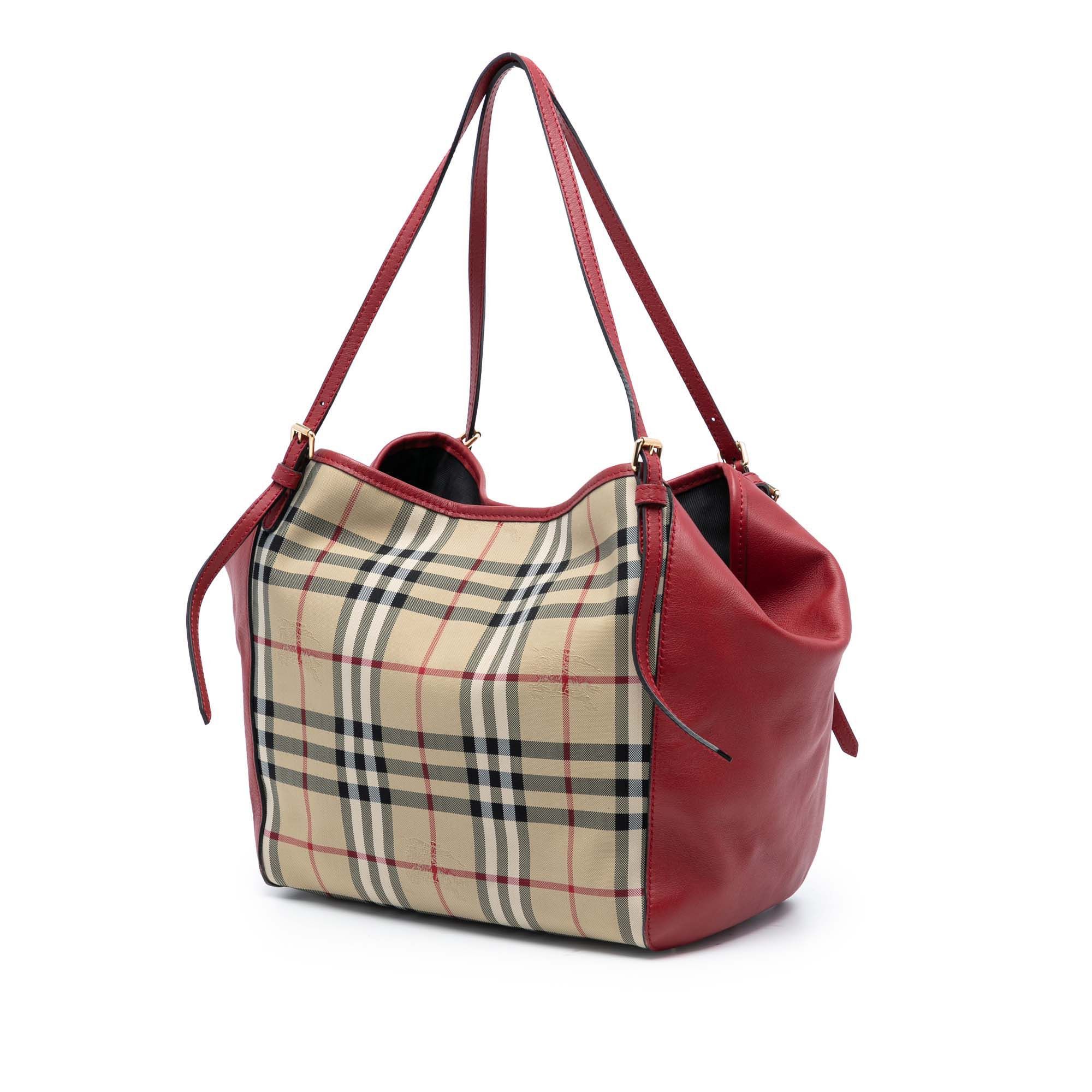 Burberry Burberry Small Haymarket Check Canvas and Leather Canterbury Tote Size ONE SIZE - 2 Thumbnail