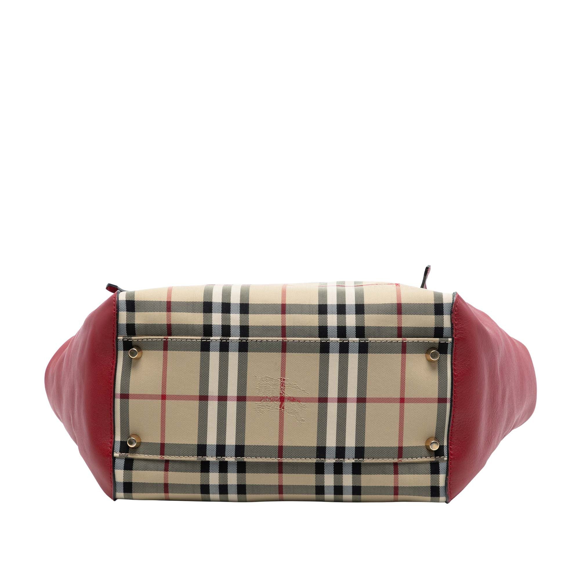 Burberry Burberry Small Haymarket Check Canvas and Leather Canterbury Tote Size ONE SIZE - 3 Thumbnail