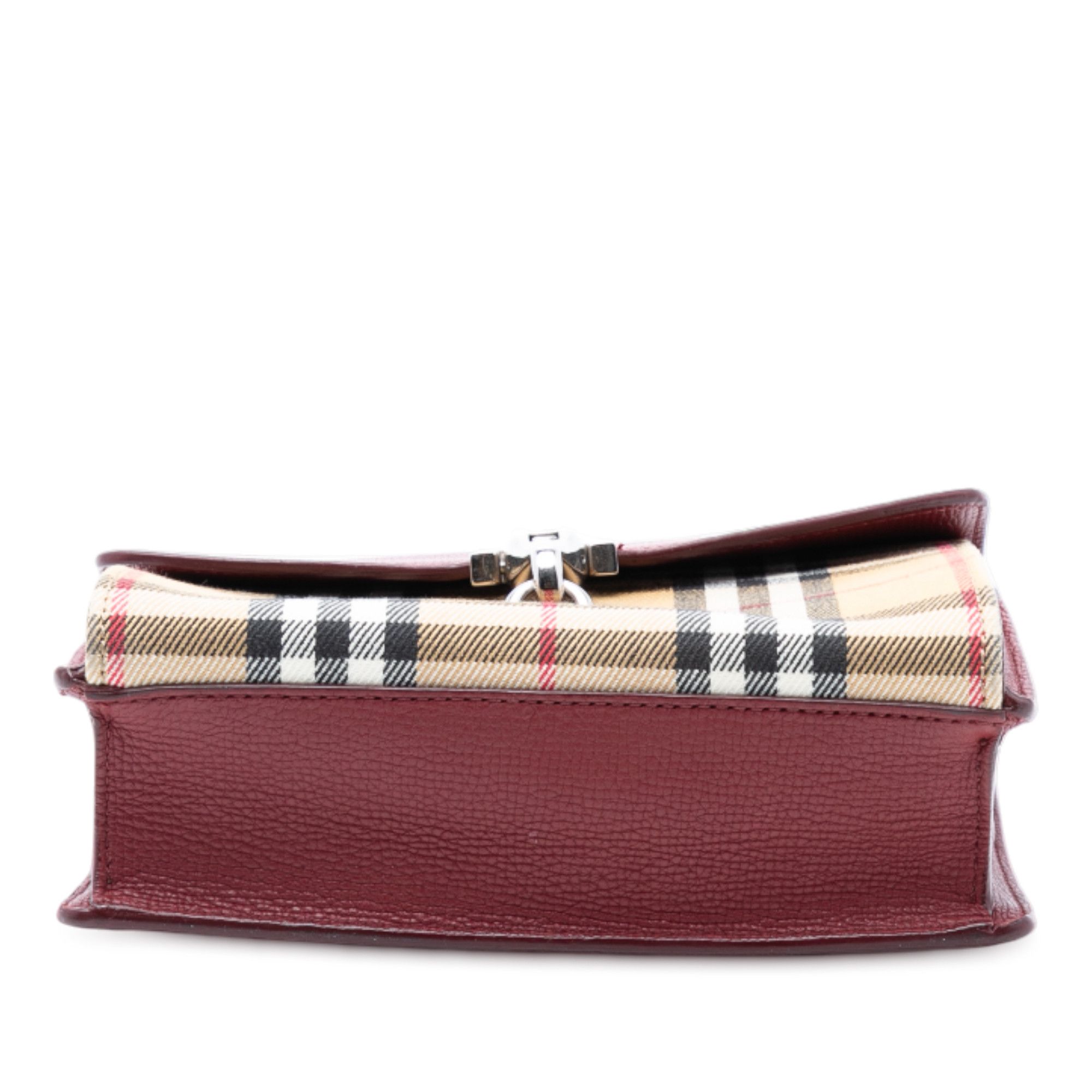 Burberry Burberry Small Leather and House Check Canvas Derby Macken Crossbody Size ONE SIZE - 3 Thumbnail