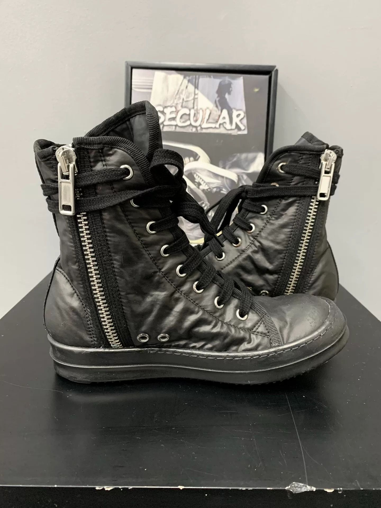 Rick Owens Drkshdw rick owens drkshdw black high-top sneakers Size US 5.5 / IT 35.5 - 5 Thumbnail