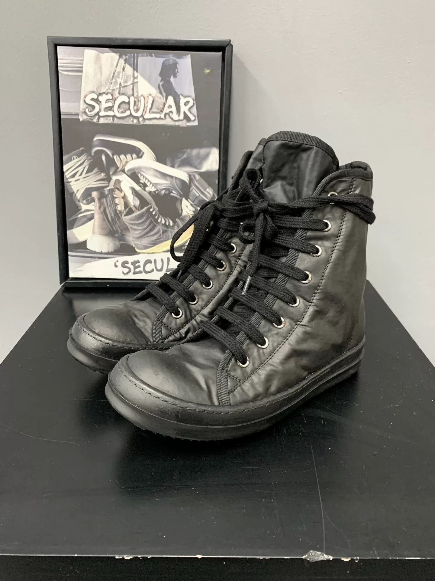 Rick Owens Drkshdw rick owens drkshdw black high-top sneakers Size US 5.5 / IT 35.5 - 4 Thumbnail