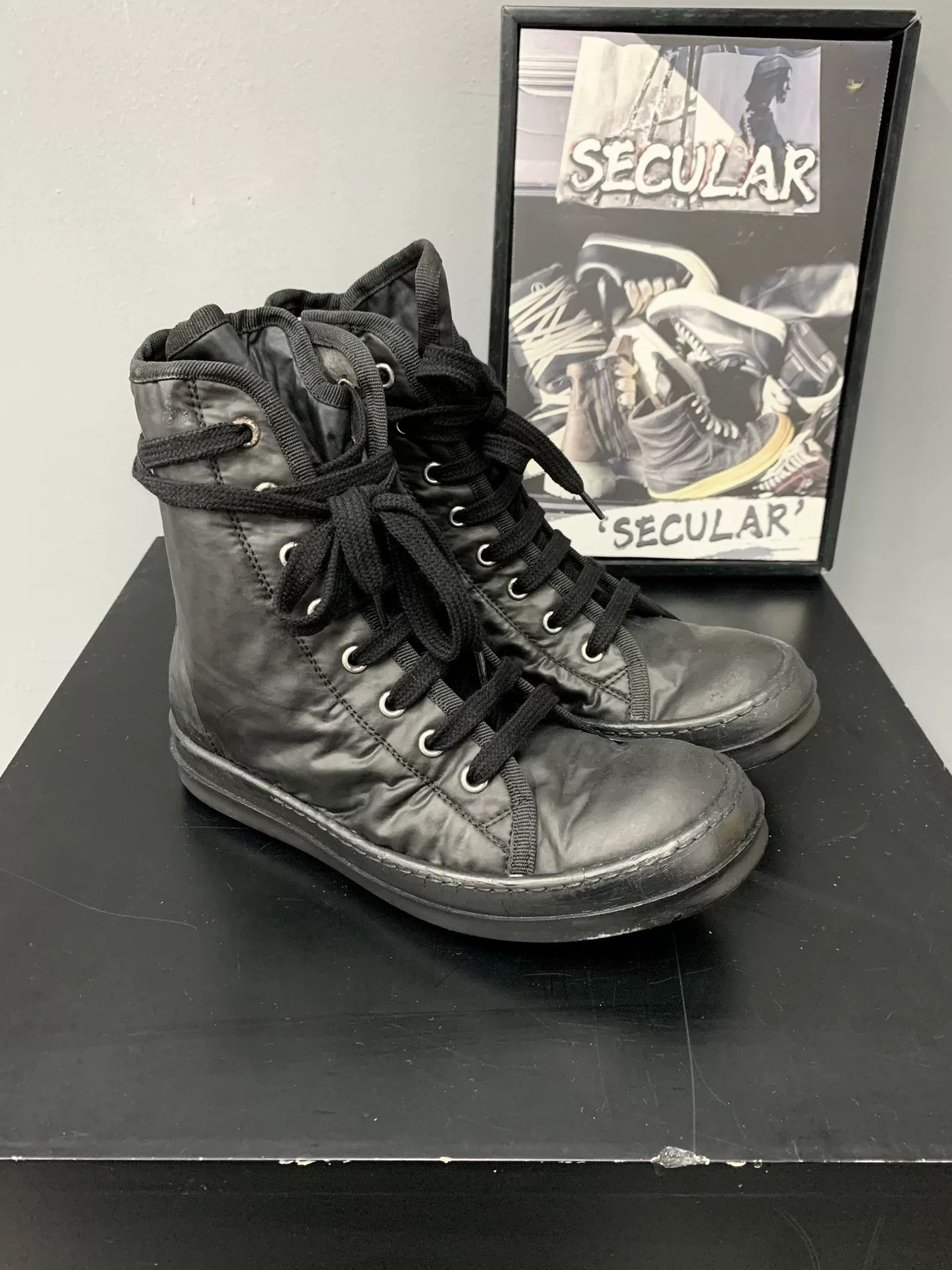 Rick Owens Drkshdw rick owens drkshdw black high-top sneakers Size US 5.5 / IT 35.5 - 2 Thumbnail