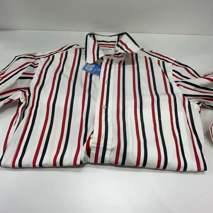 Thom Browne Thom Browne Striped Long Sleeve Casual Shirt Size US XS / EU 42 / 0 - 9 Thumbnail