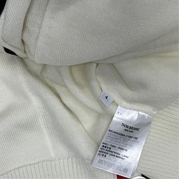 Thom Browne Thom Browne White Long Sleeve Knit Cardigan Size US S / EU 44-46 / 1 - 4 Thumbnail