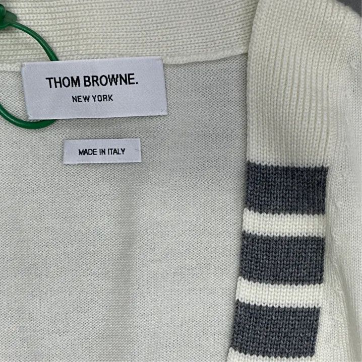 Thom Browne Thom Browne White Long Sleeve Knit Cardigan Size US S / EU 44-46 / 1 - 3 Thumbnail