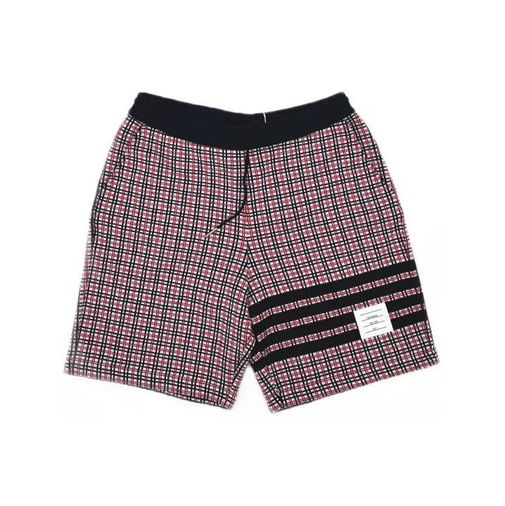 Thom Browne Thom Browne Red Cotton Check Jacquard Sweatshorts Size US 30 / EU 46 - 2 Thumbnail
