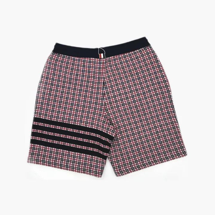 Thom Browne Thom Browne Red Cotton Check Jacquard Sweatshorts Size US 30 / EU 46 - 3 Thumbnail