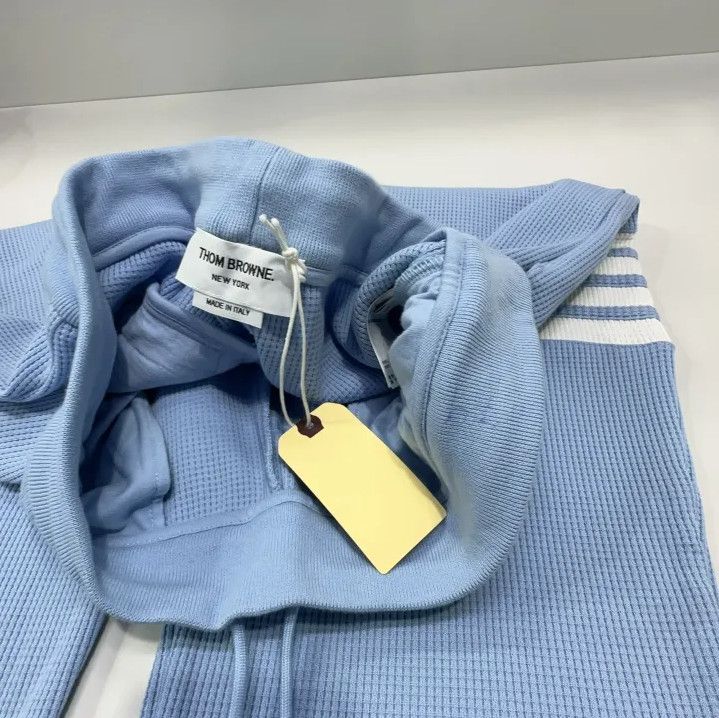 Thom Browne Thom Browne Light Blue Waffle Knit Sweatpants Size US 30 / EU 46 - 9 Thumbnail