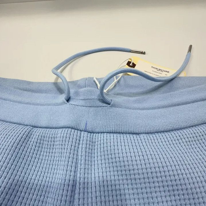 Thom Browne Thom Browne Light Blue Waffle Knit Sweatpants Size US 30 / EU 46 - 8 Thumbnail