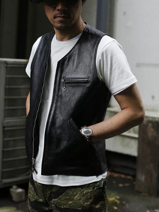 The Real McCoy's real mccoy's buco leather vest for men Size US S / EU 44-46 / 1 - 9 Thumbnail