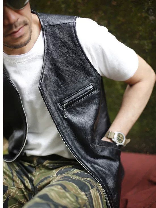 The Real McCoy's real mccoy's buco leather vest for men Size US S / EU 44-46 / 1 - 7 Thumbnail