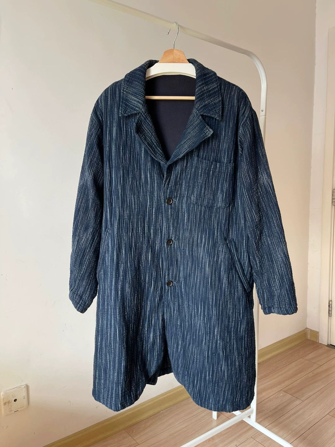 Porter Classic silver kasuri windbreaker coat Size XS / US 0-2 / IT 36-38 - 4 Thumbnail