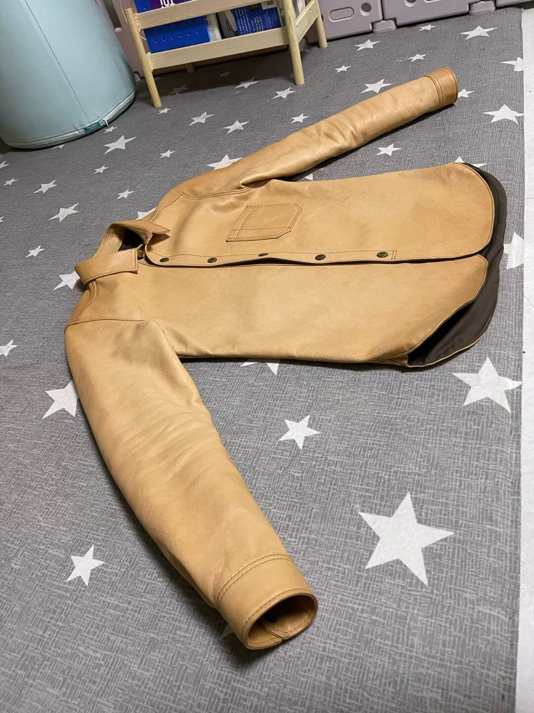 Tetsunori Tawaraya tan leather shirt jacket with pockets Size US M / EU 48-50 / 2 - 6 Thumbnail