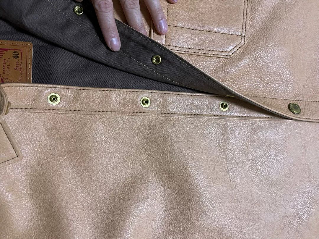 Tetsunori Tawaraya tan leather shirt jacket with pockets Size US M / EU 48-50 / 2 - 8 Thumbnail