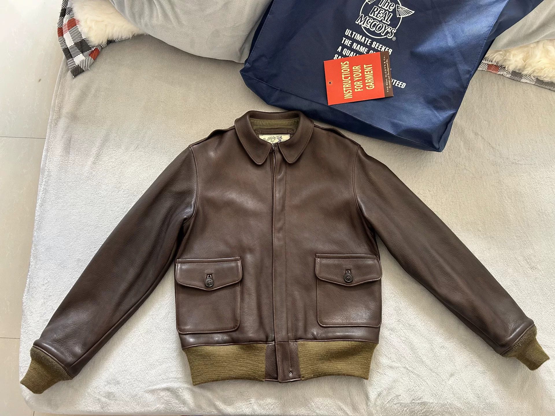 The Real McCoy's real mccoy A2 brown leather jacket Size US M / EU 48-50 / 2 - 2 Thumbnail