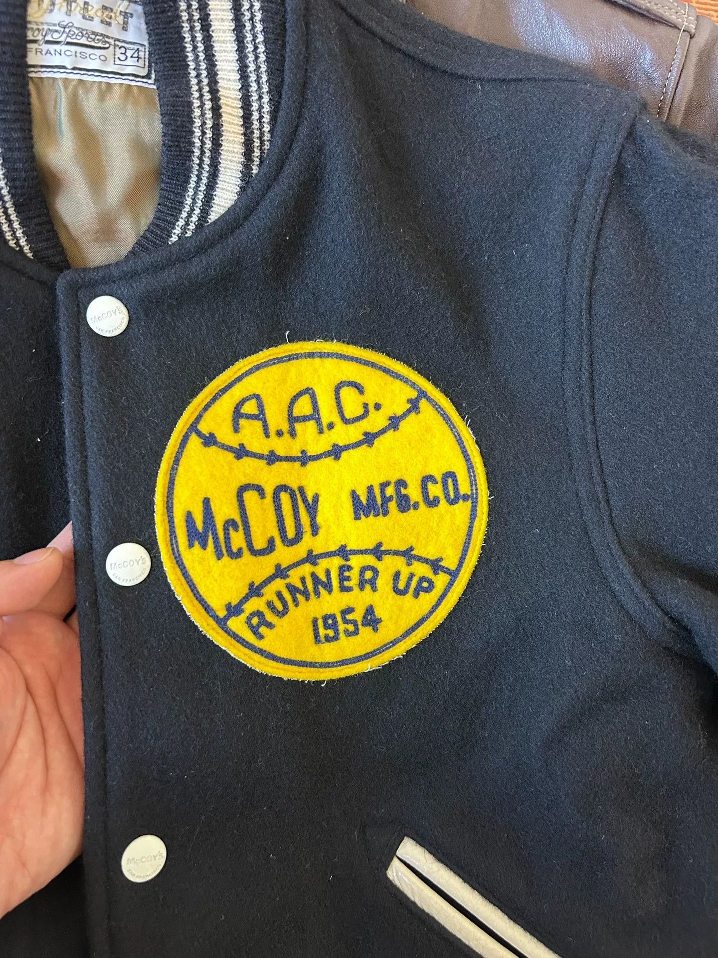 The Real McCoy's stylish black varsity jacket with logo Size US M / EU 48-50 / 2 - 3 Thumbnail