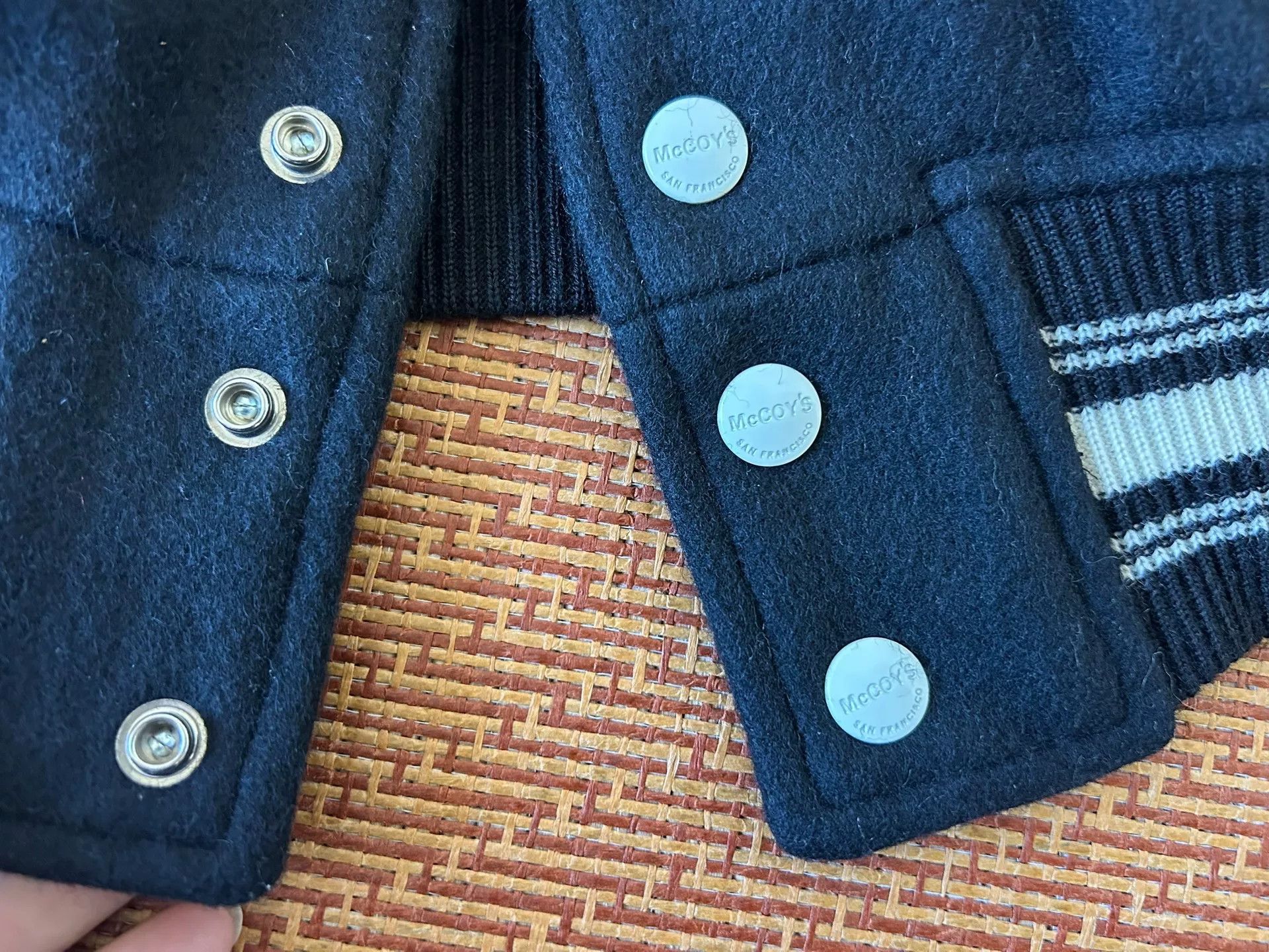 The Real McCoy's stylish black varsity jacket with logo Size US M / EU 48-50 / 2 - 8 Thumbnail