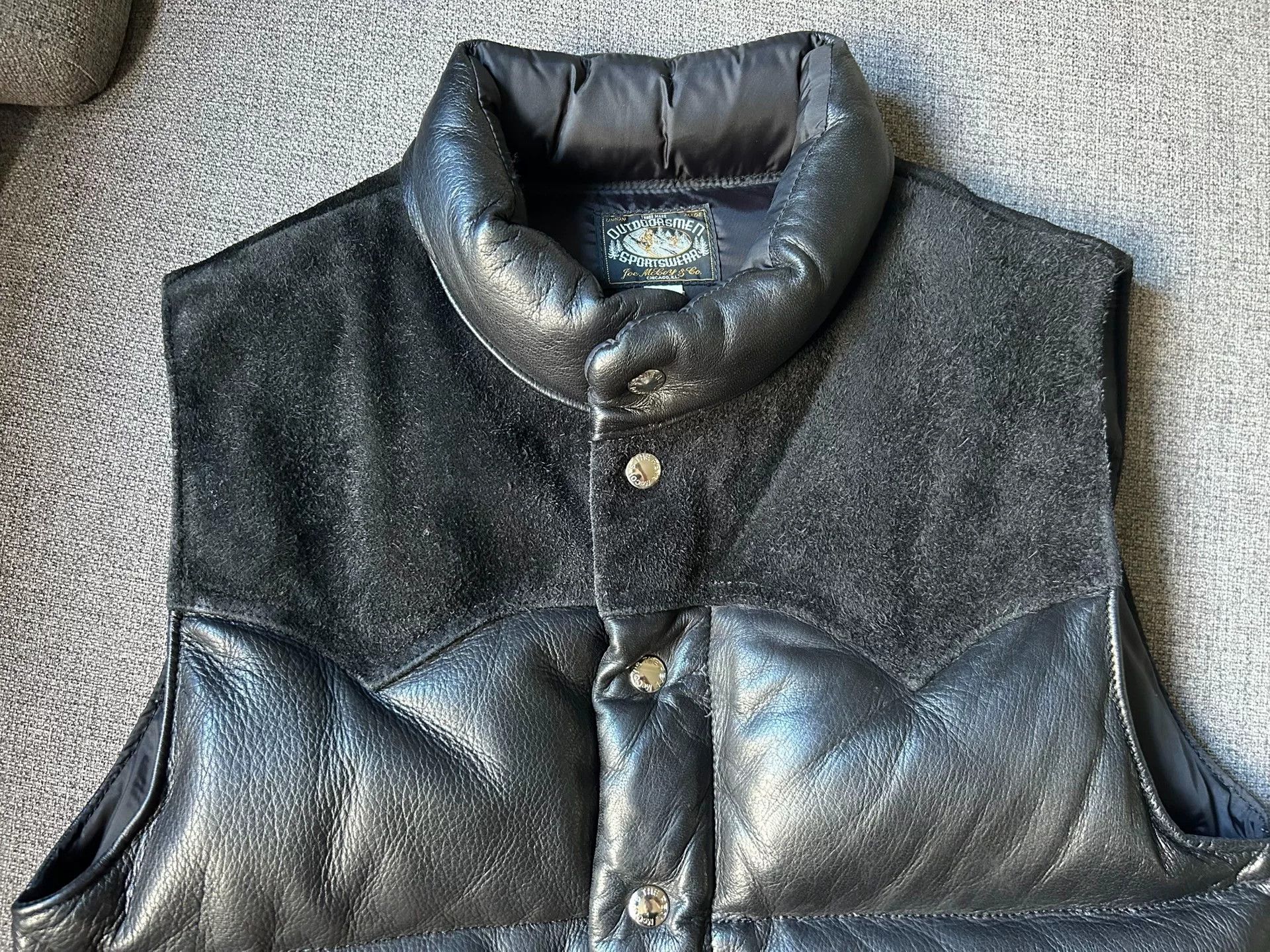 The Real McCoy's real mccoy leather down vest for men Size US M / EU 48-50 / 2 - 3 Thumbnail