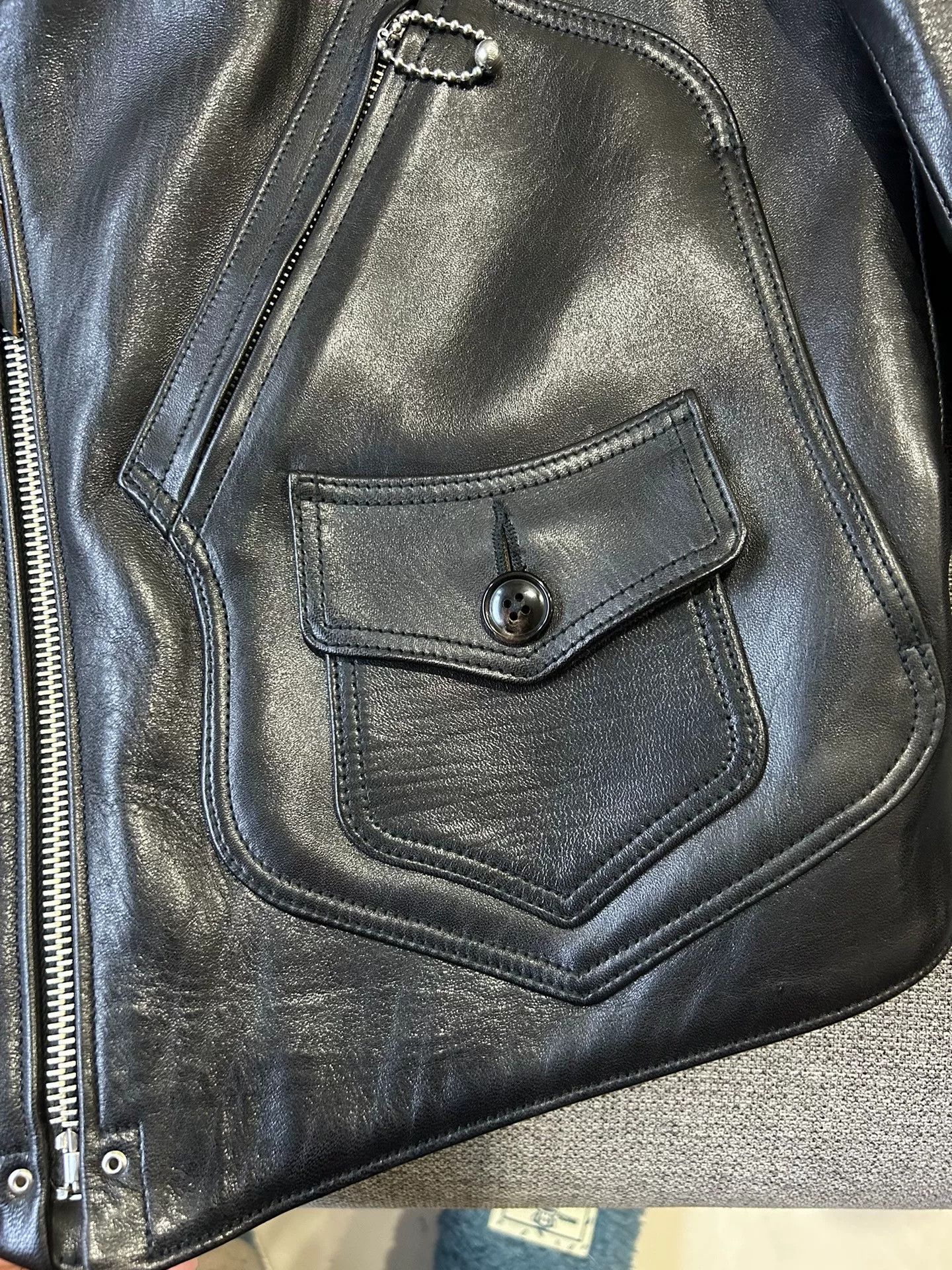 Fine Creek fine creek leather thick motorcycle jacket Size US M / EU 48-50 / 2 - 7 Thumbnail