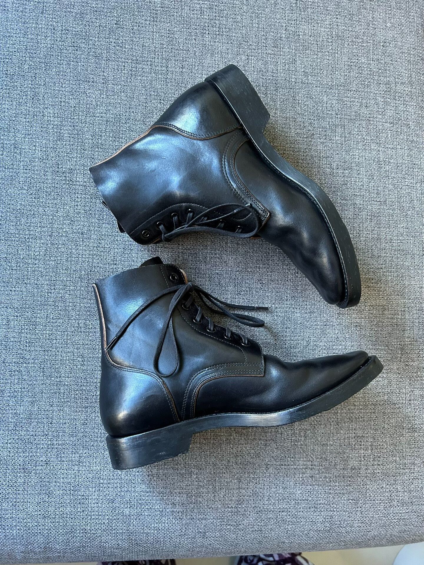 Maryam Nassir Zadeh black leather lace-up boots for men Size US 5.5 / EU 38 - 3 Thumbnail