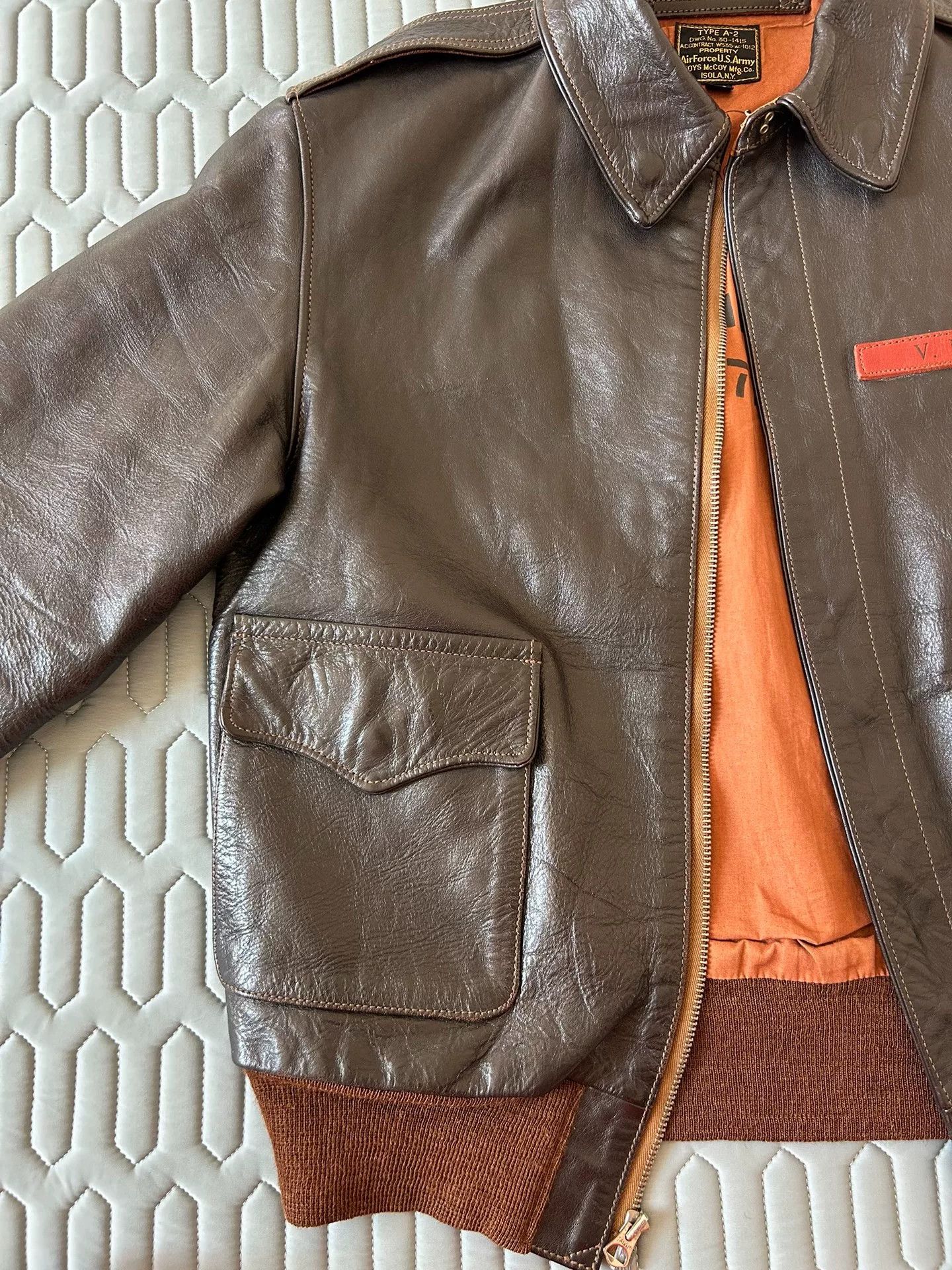 TOYS McCOY vintage leather bomber jacket with red patch Size US M / EU 48-50 / 2 - 4 Thumbnail