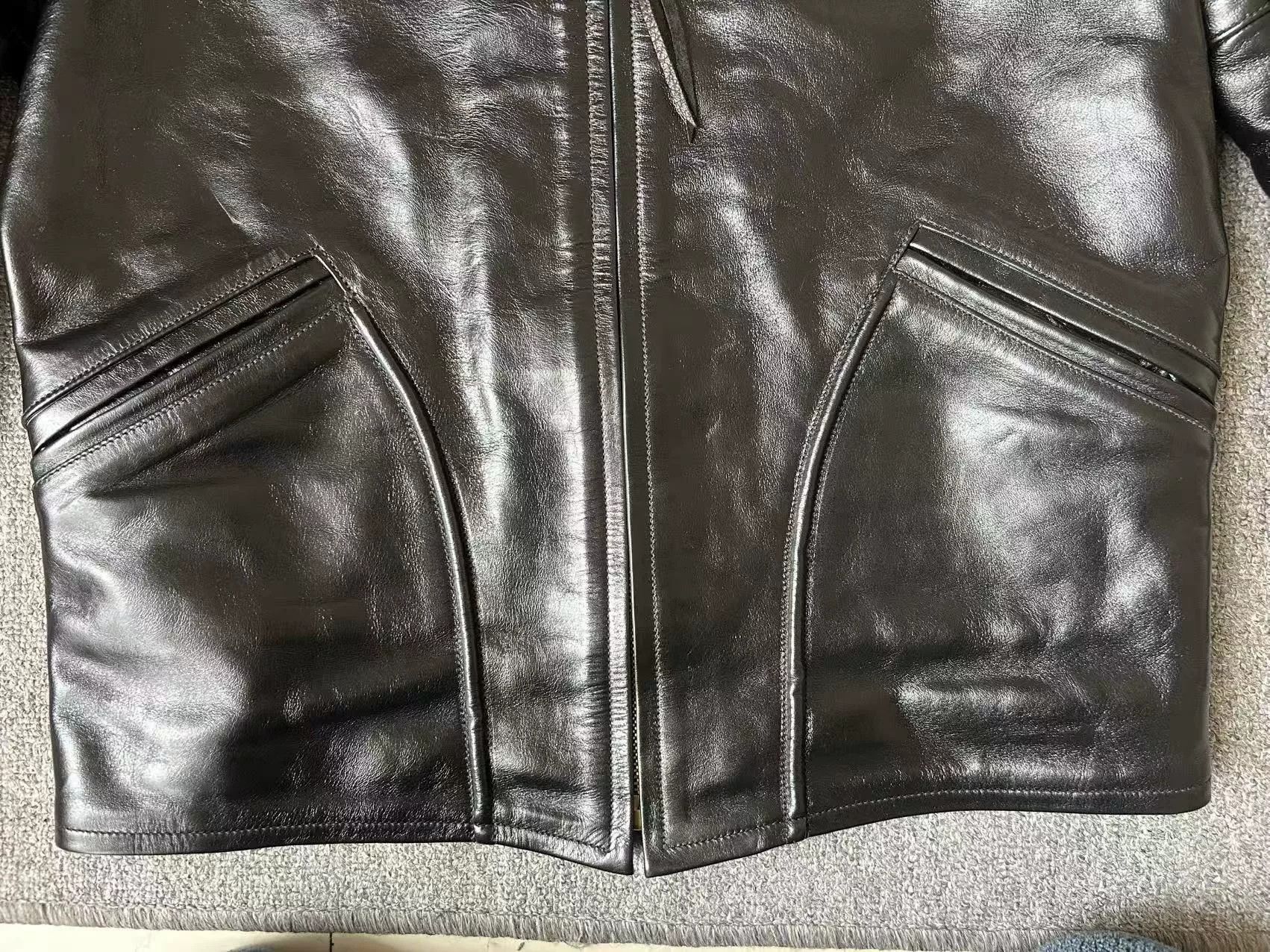 California Republic rare black leather jacket with unique design Size US XXL / EU 58 / 5 - 4 Thumbnail