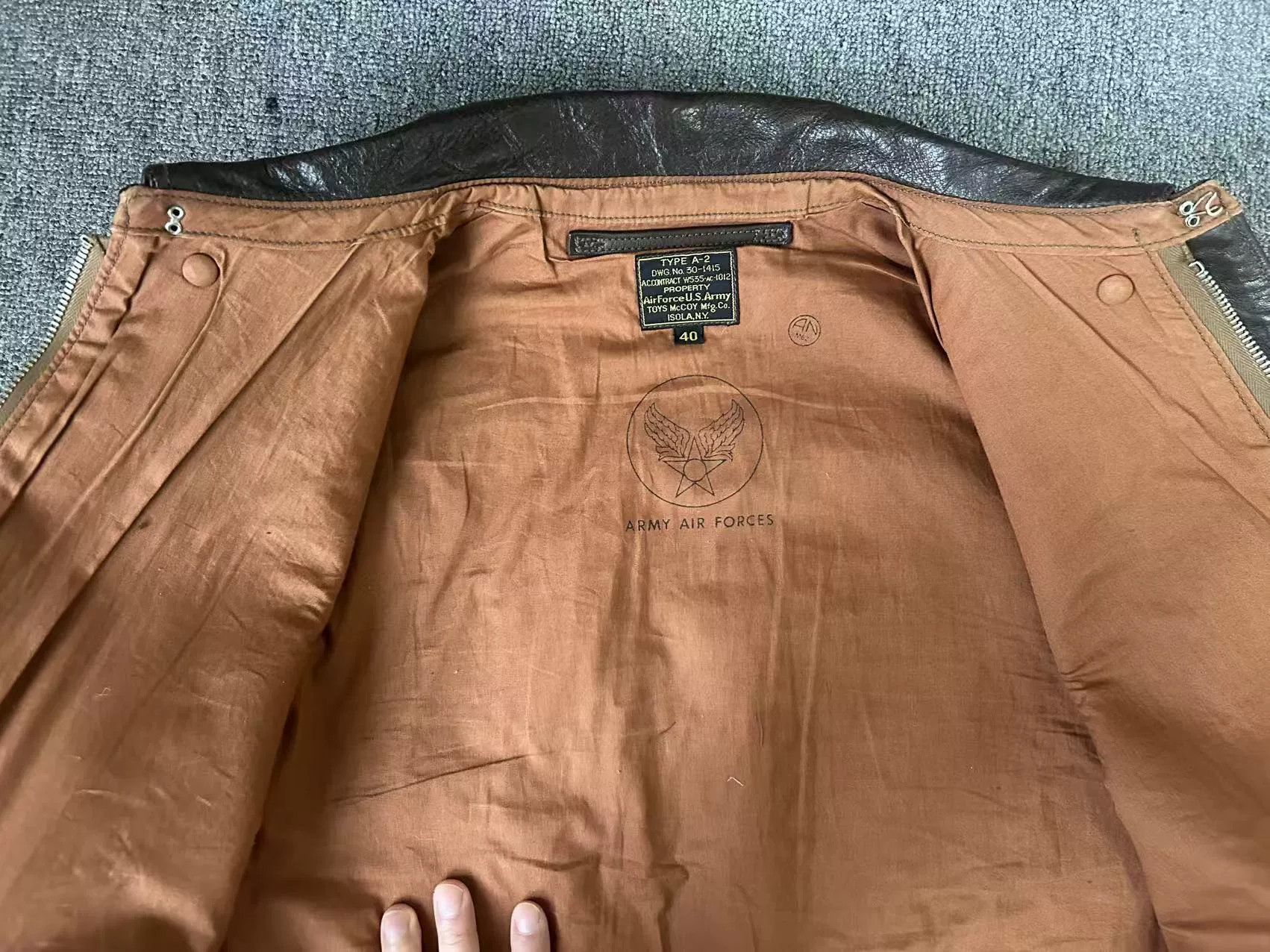 TOYS McCOY vintage brown leather A2 bomber jacket Size US M / EU 48-50 / 2 - 8 Thumbnail