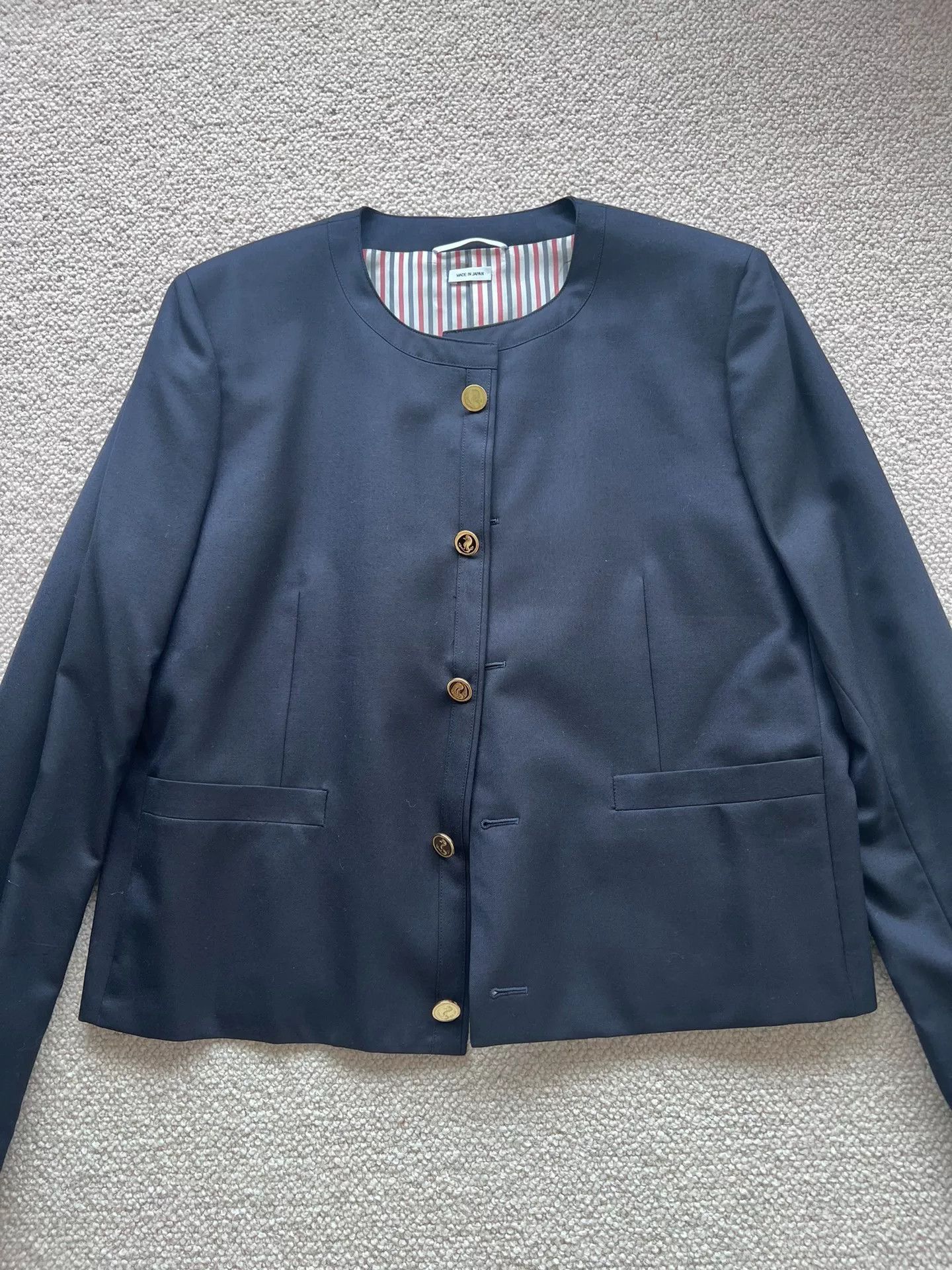 Thom Browne thom browne wool round collar jacket Size US L / EU 52-54 / 3 - 2 Thumbnail