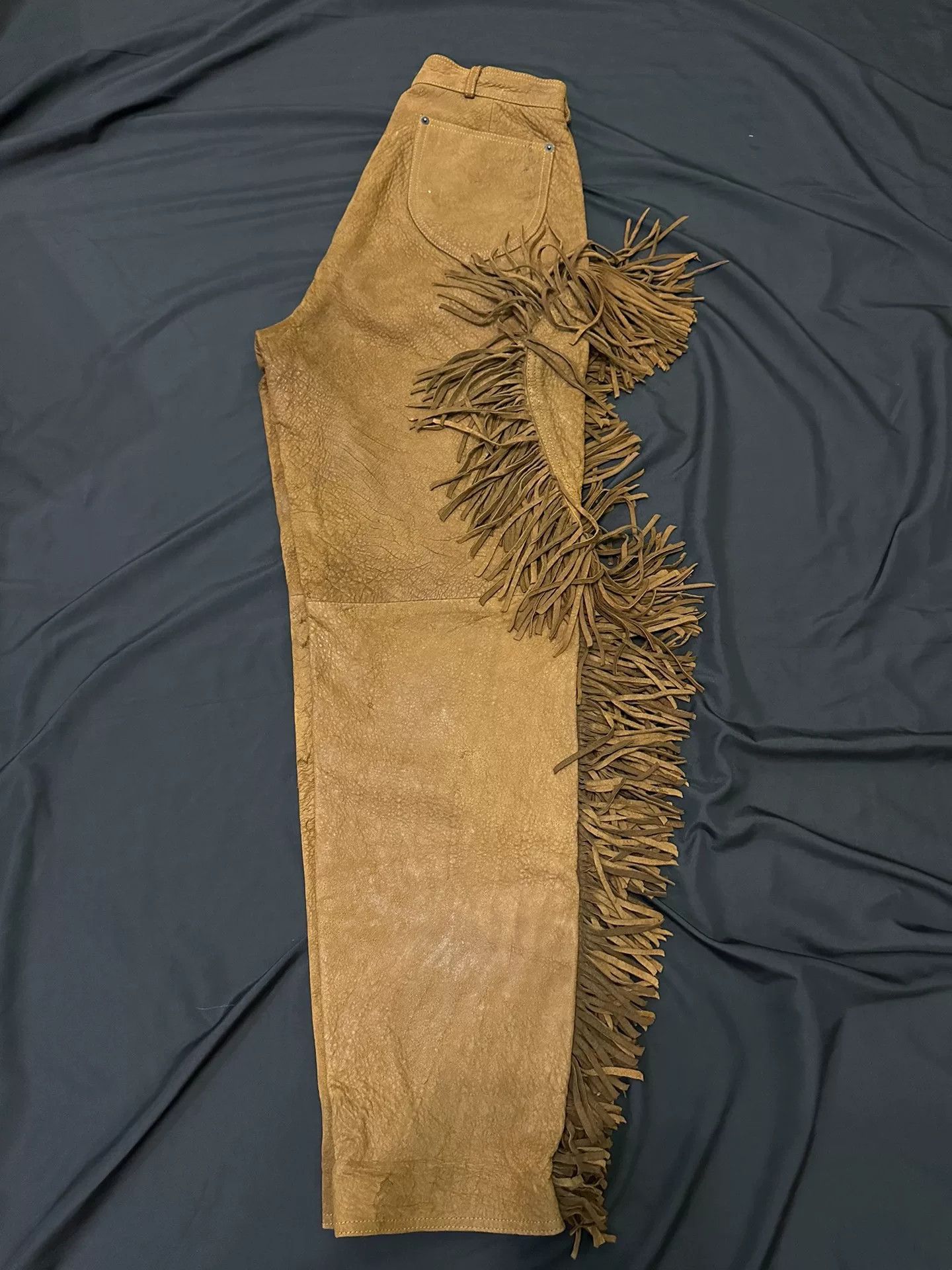 Vintage vintage 90s western fringe leather pants Size US 28 / EU 44 - 8 Thumbnail