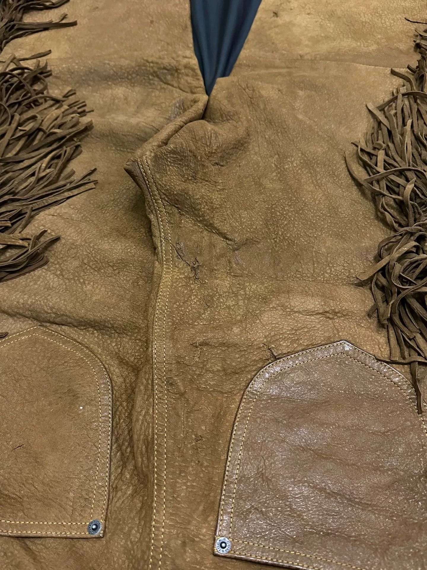 Vintage vintage 90s western fringe leather pants Size US 28 / EU 44 - 6 Thumbnail