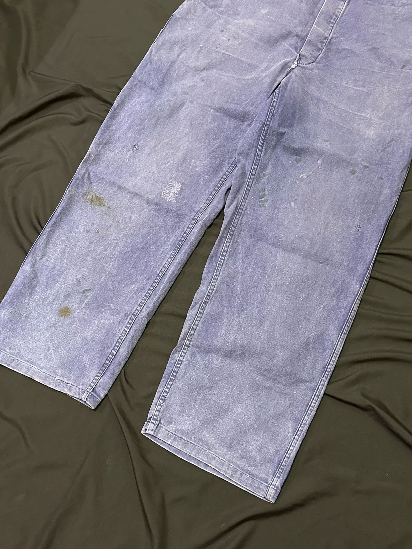 Vintage vintage 50s French Work Pants with Distressed Details Size US 28 / EU 44 - 2 Thumbnail