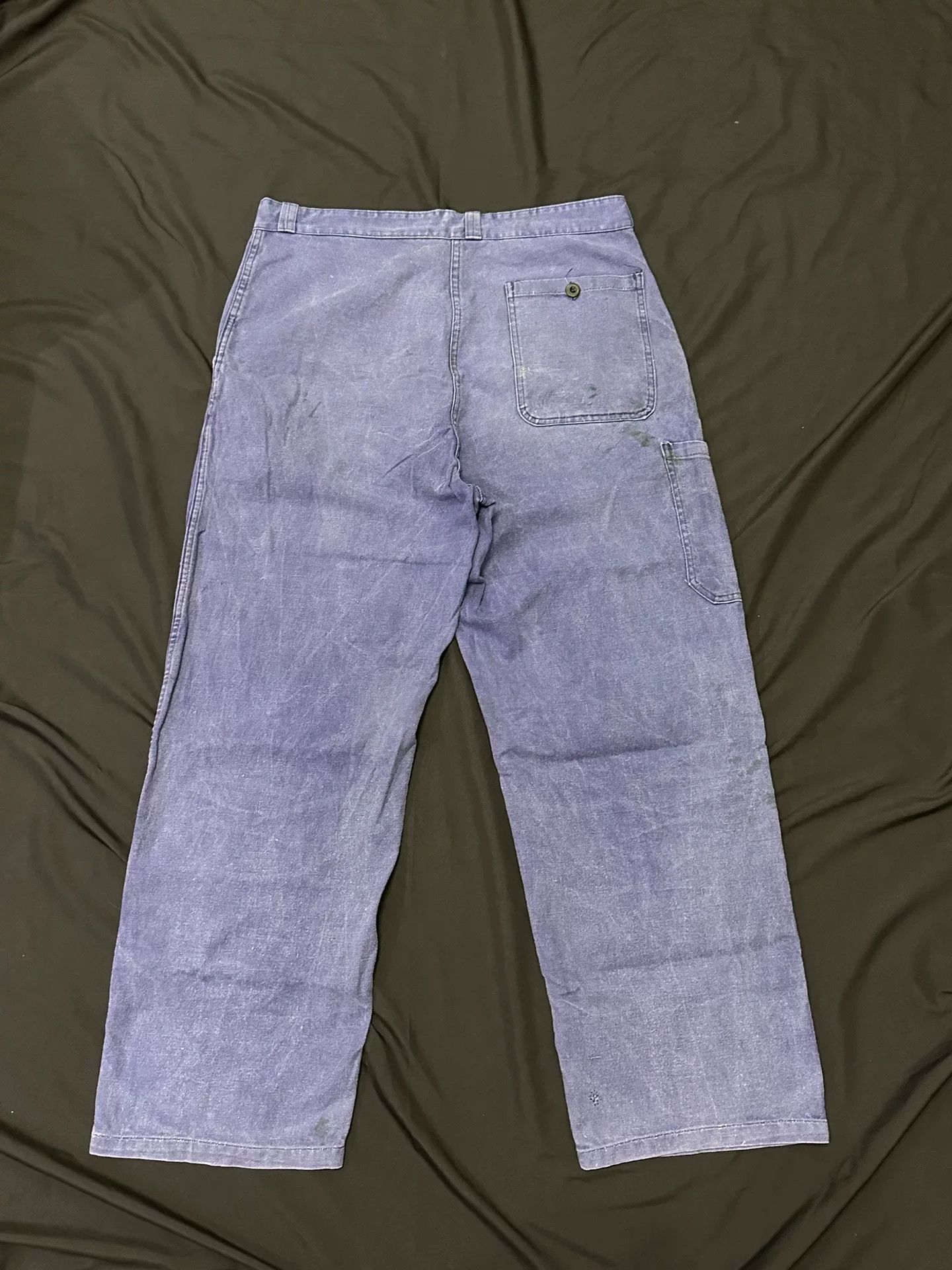 Vintage vintage 50s French Work Pants with Distressed Details Size US 28 / EU 44 - 5 Thumbnail