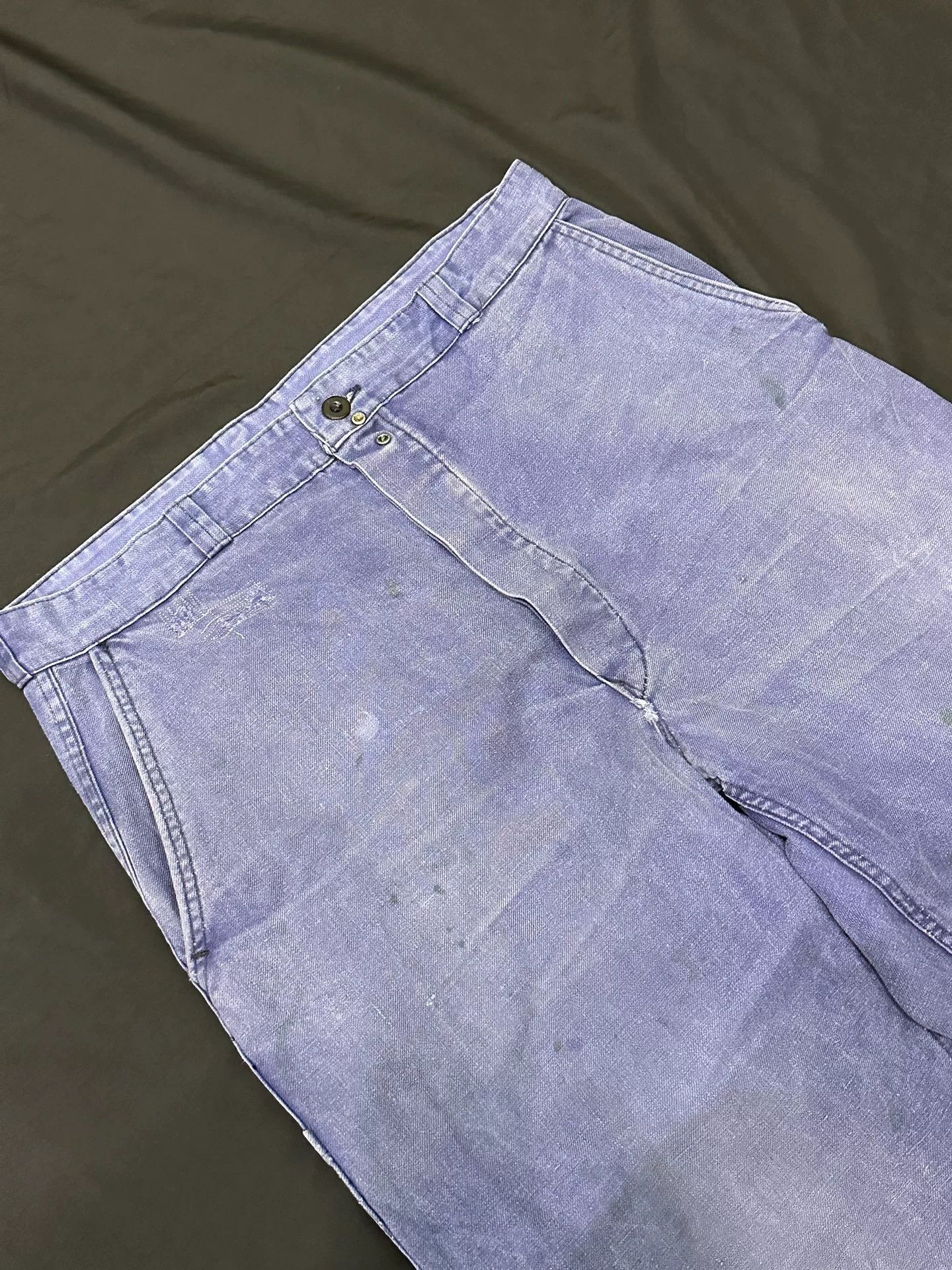 Vintage vintage 50s French Work Pants with Distressed Details Size US 28 / EU 44 - 4 Thumbnail