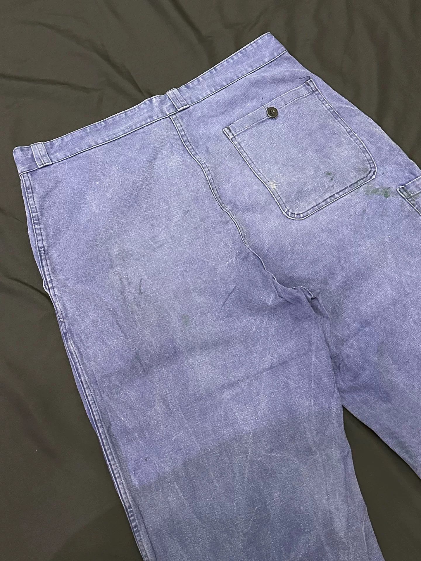 Vintage vintage 50s French Work Pants with Distressed Details Size US 28 / EU 44 - 8 Thumbnail