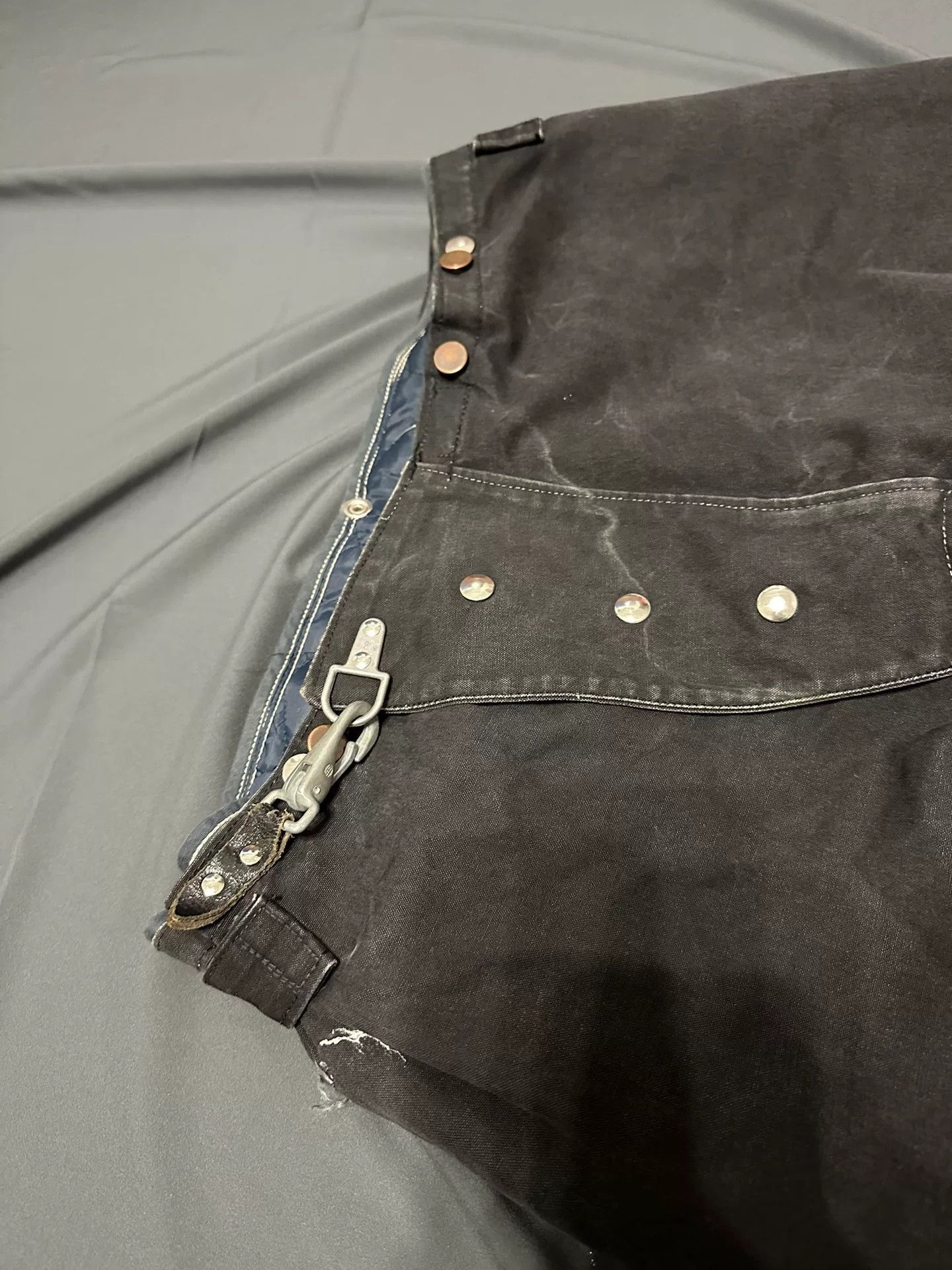 Vintage vintage 1940s black canvas fire pants Size US 36 / EU 52 - 6 Thumbnail