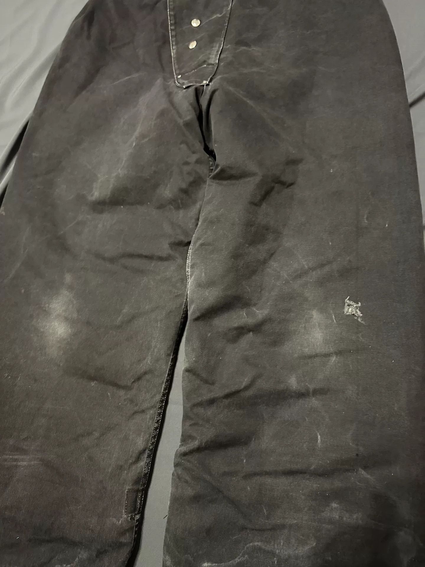 Vintage vintage 1940s black canvas fire pants Size US 36 / EU 52 - 4 Thumbnail