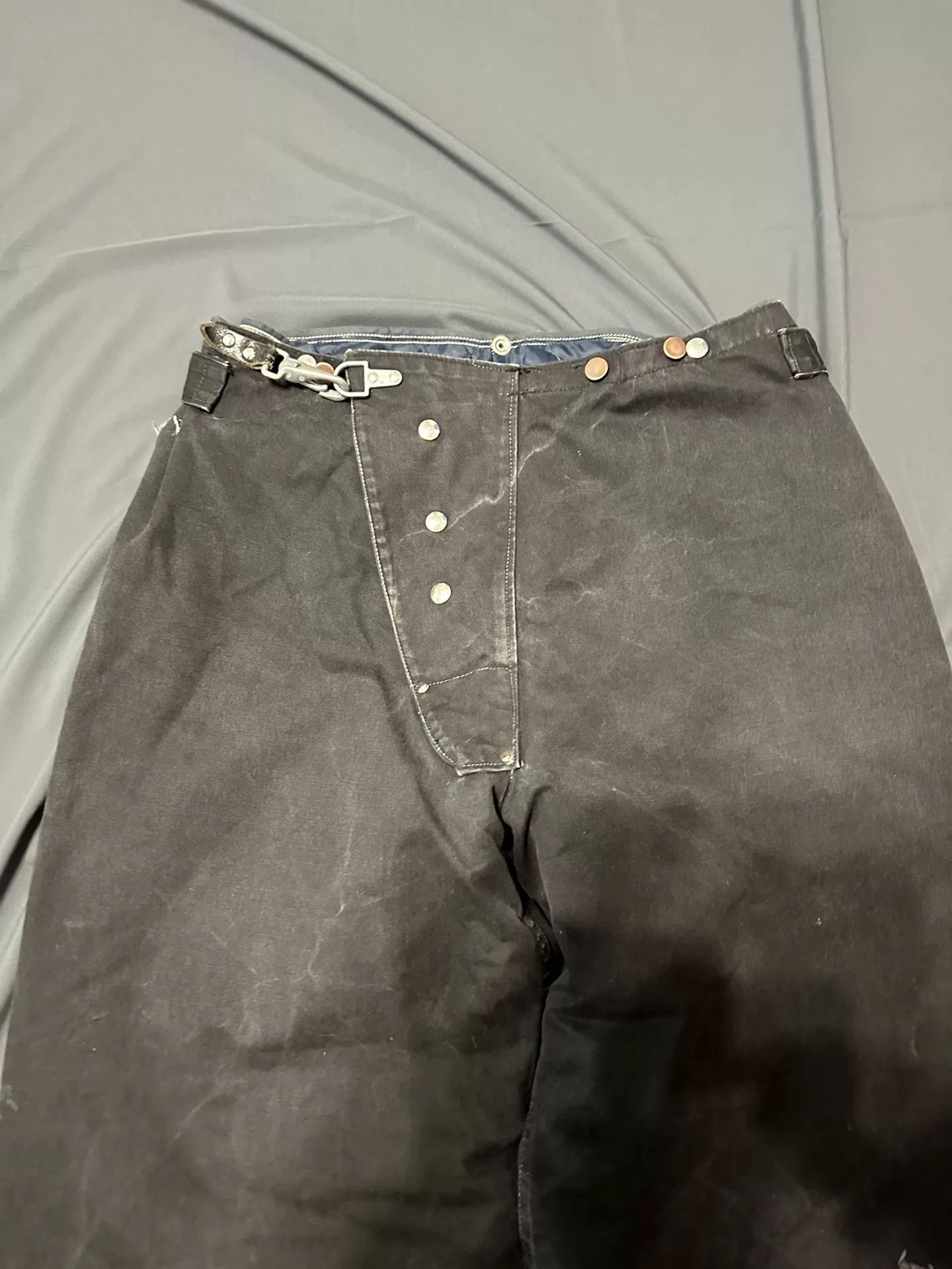 Vintage vintage 1940s black canvas fire pants Size US 36 / EU 52 - 5 Thumbnail