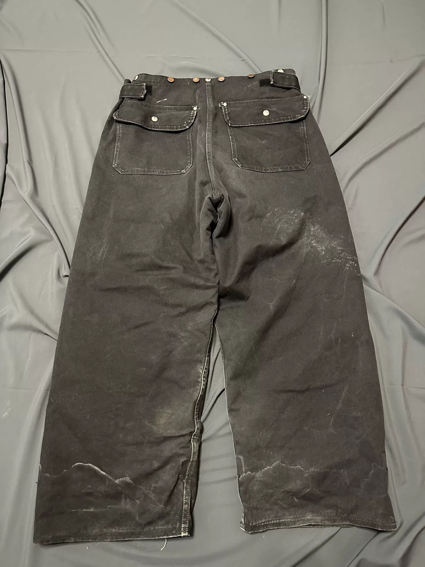 Vintage vintage 1940s black canvas fire pants Size US 36 / EU 52 - 7 Thumbnail